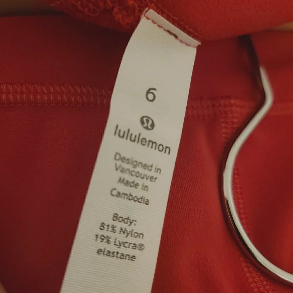 Lululemon | Women's Red High Waist Full Length Power Yoga Leggings (Size 6)